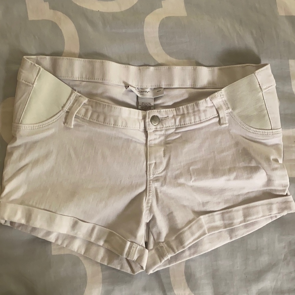 Maternity shorts. White denim, size Medium
